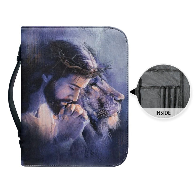 Personalized Jesus & Lion Bible Cover