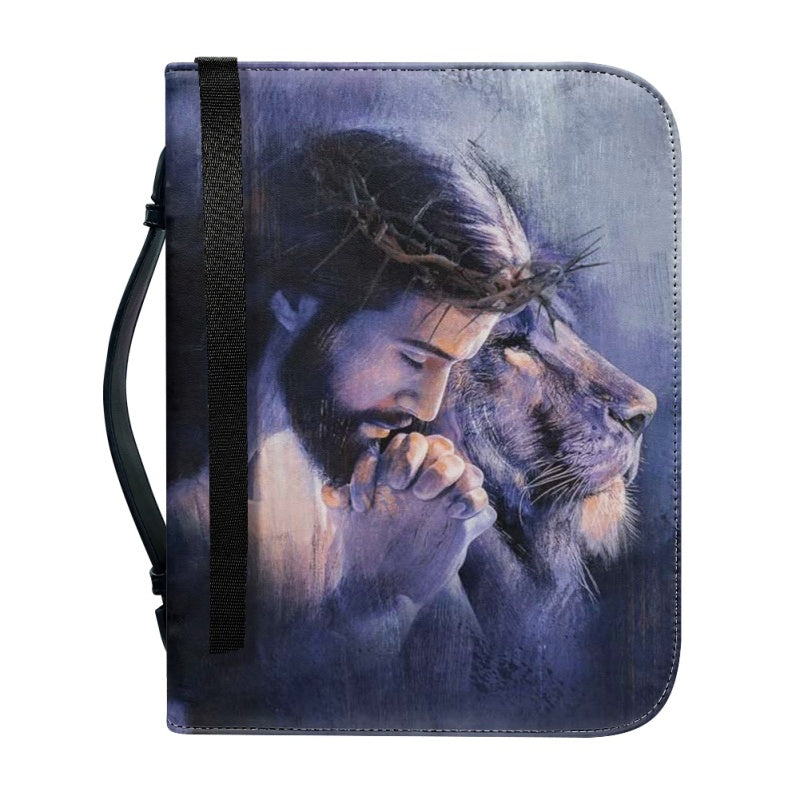 Personalized Jesus & Lion Bible Cover