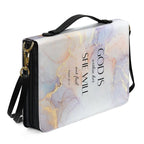 White & Gold Marble Bible Cover Case with Handle