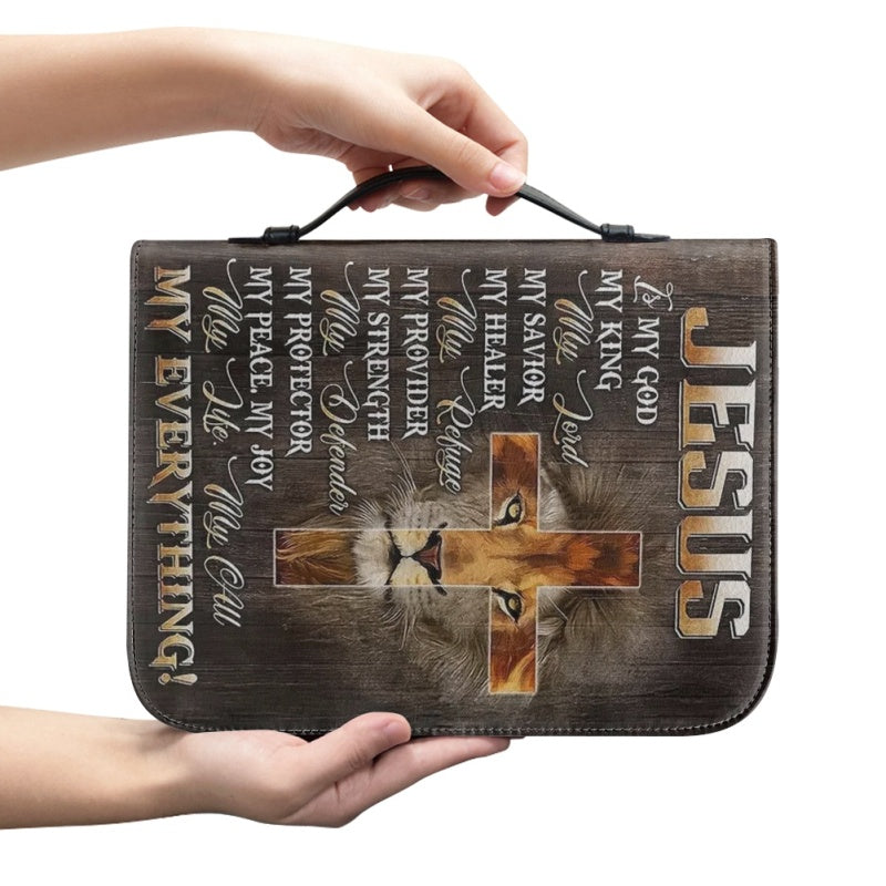Walk By Faith Lion Cross Personalized Bible Cover