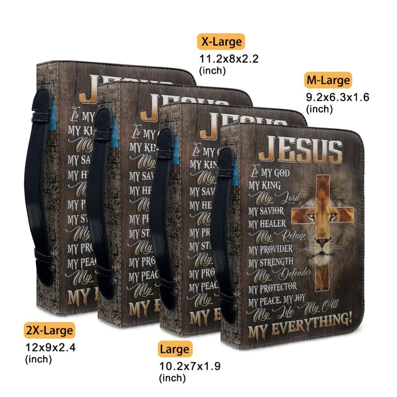 Walk By Faith Lion Cross Personalized Bible Cover