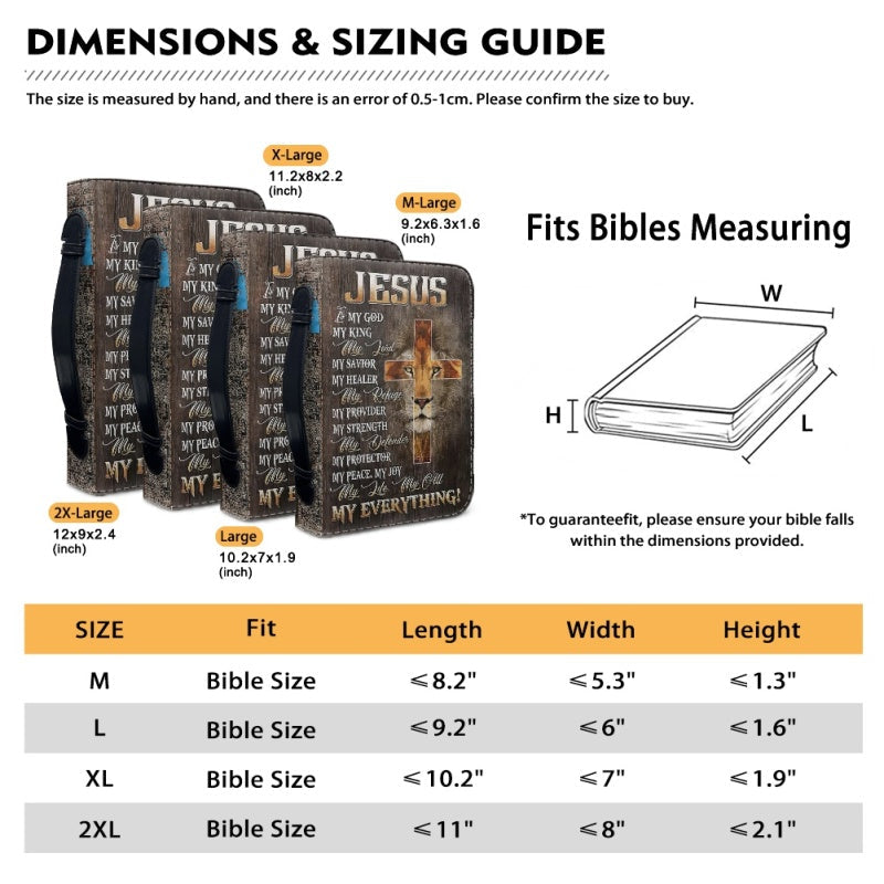 Walk By Faith Lion Cross Personalized Bible Cover