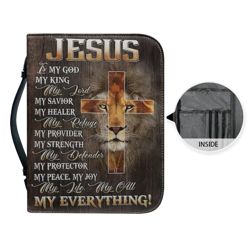 Walk By Faith Lion Cross Personalized Bible Cover