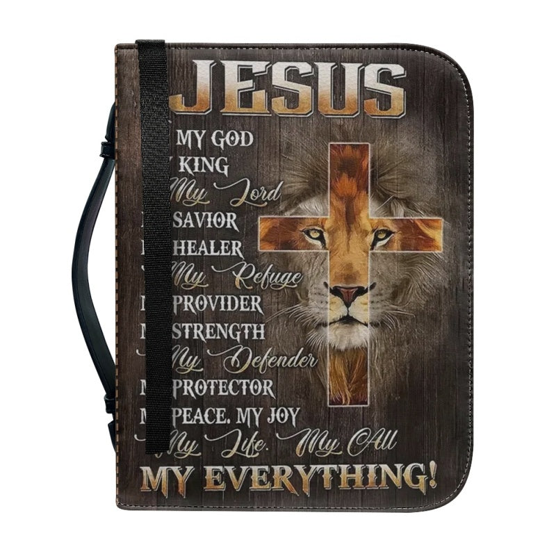 Walk By Faith Lion Cross Personalized Bible Cover