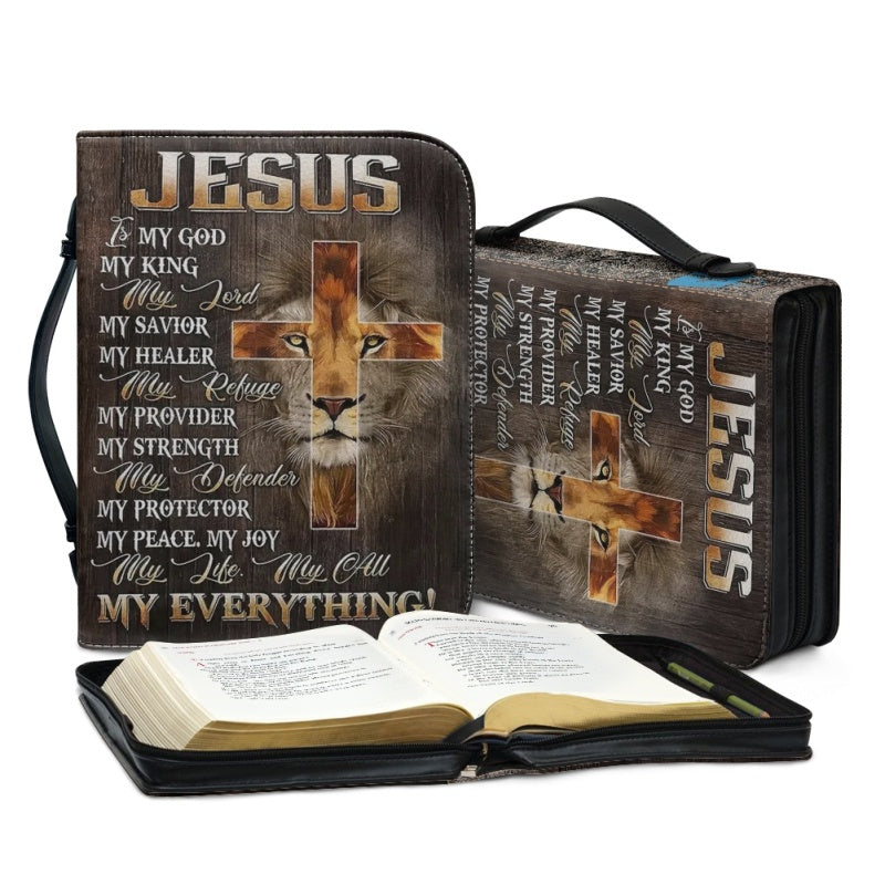 Walk By Faith Lion Cross Personalized Bible Cover