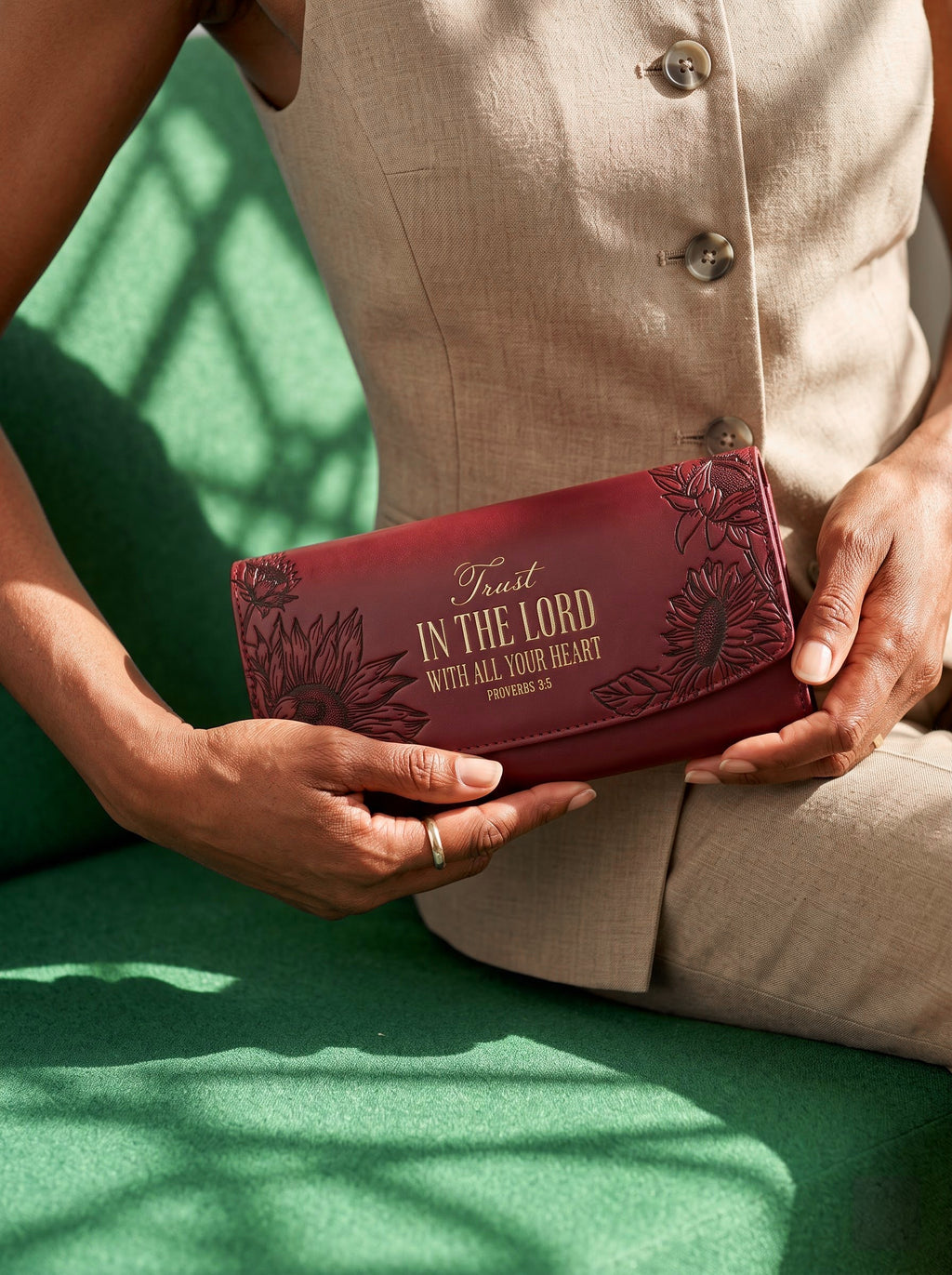Proverbs 3:5 Embossed Leather Wallet