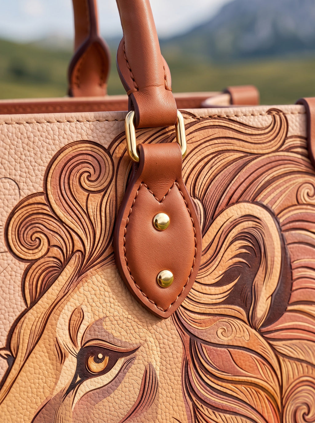Lion of Judah Joshua 1:9 Leather Handbag