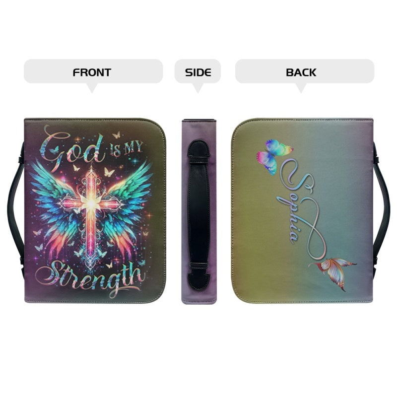 Personalized God Is My Strength Bible Cover