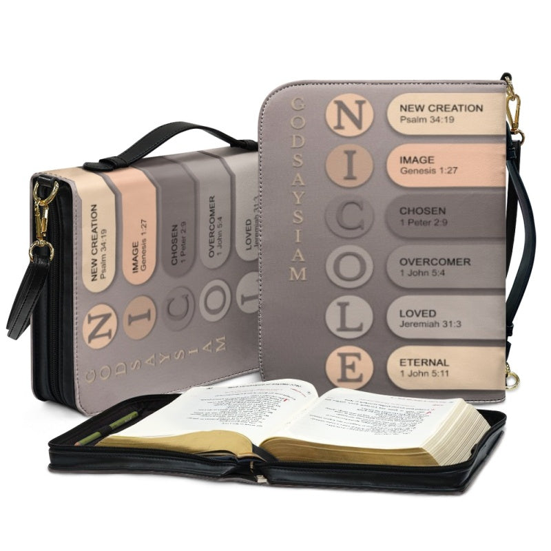 Personalized Name Meaning Bible Cover - Nude
