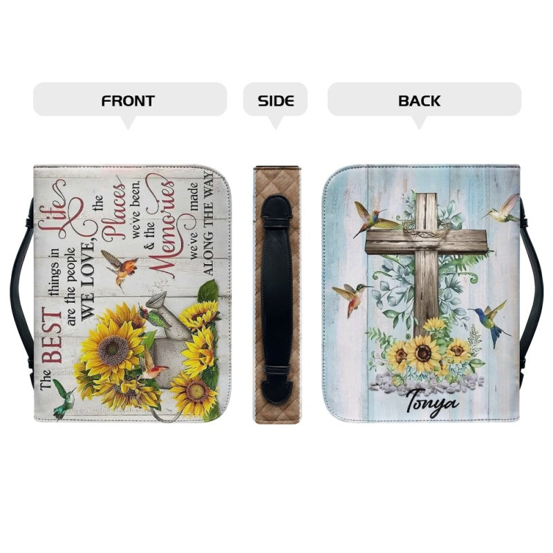 Personalized Sunflower Cross Bible Cover