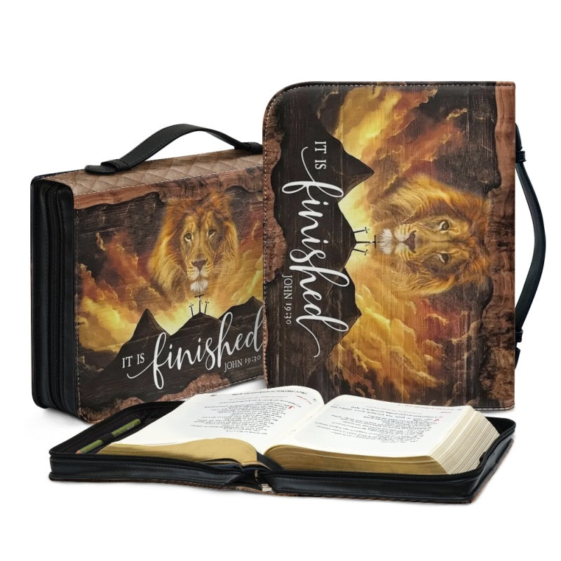 Personalized Hunting Lion Bible Cover for Dad