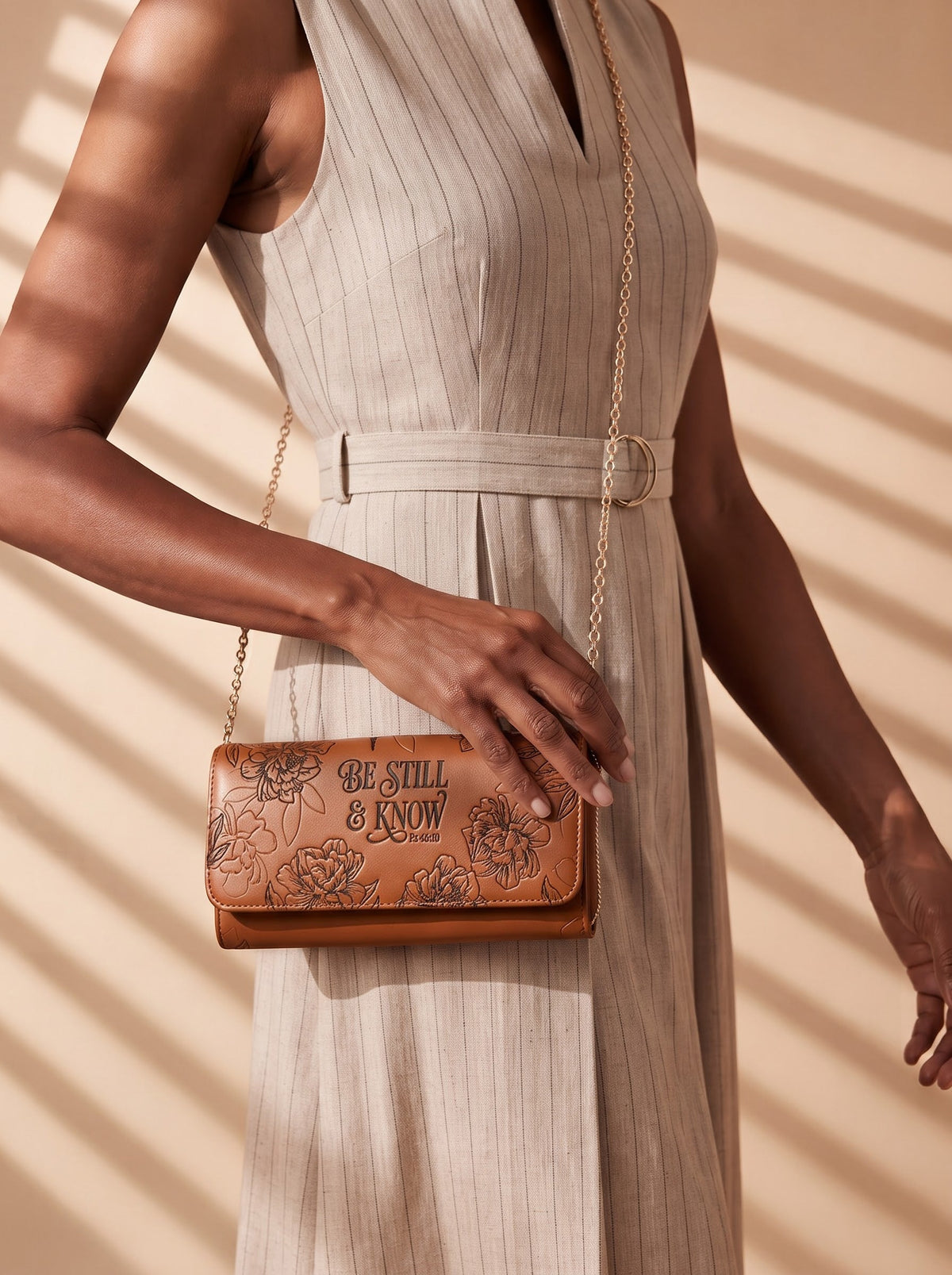 Tranquil Psalm 46:10 Embossed Leather Wallet