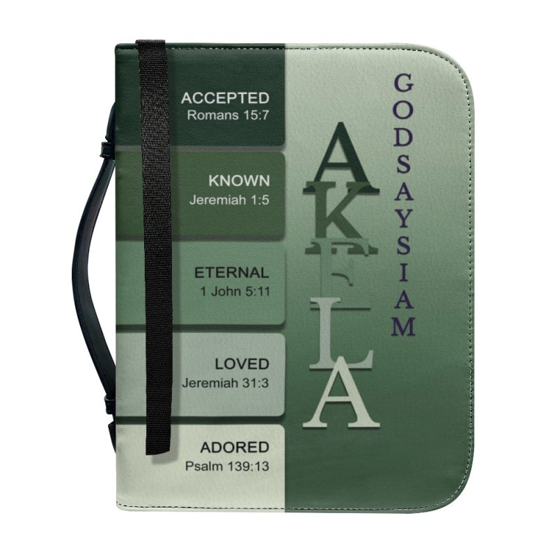 Vintage Green Personalized Name Bible Cover