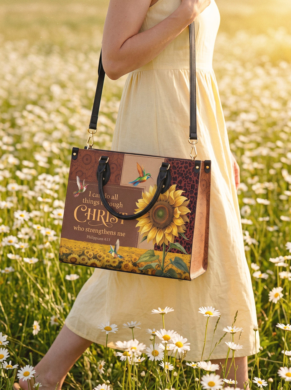 Dawn Philippians 4:13 Vegan Leather Handbag
