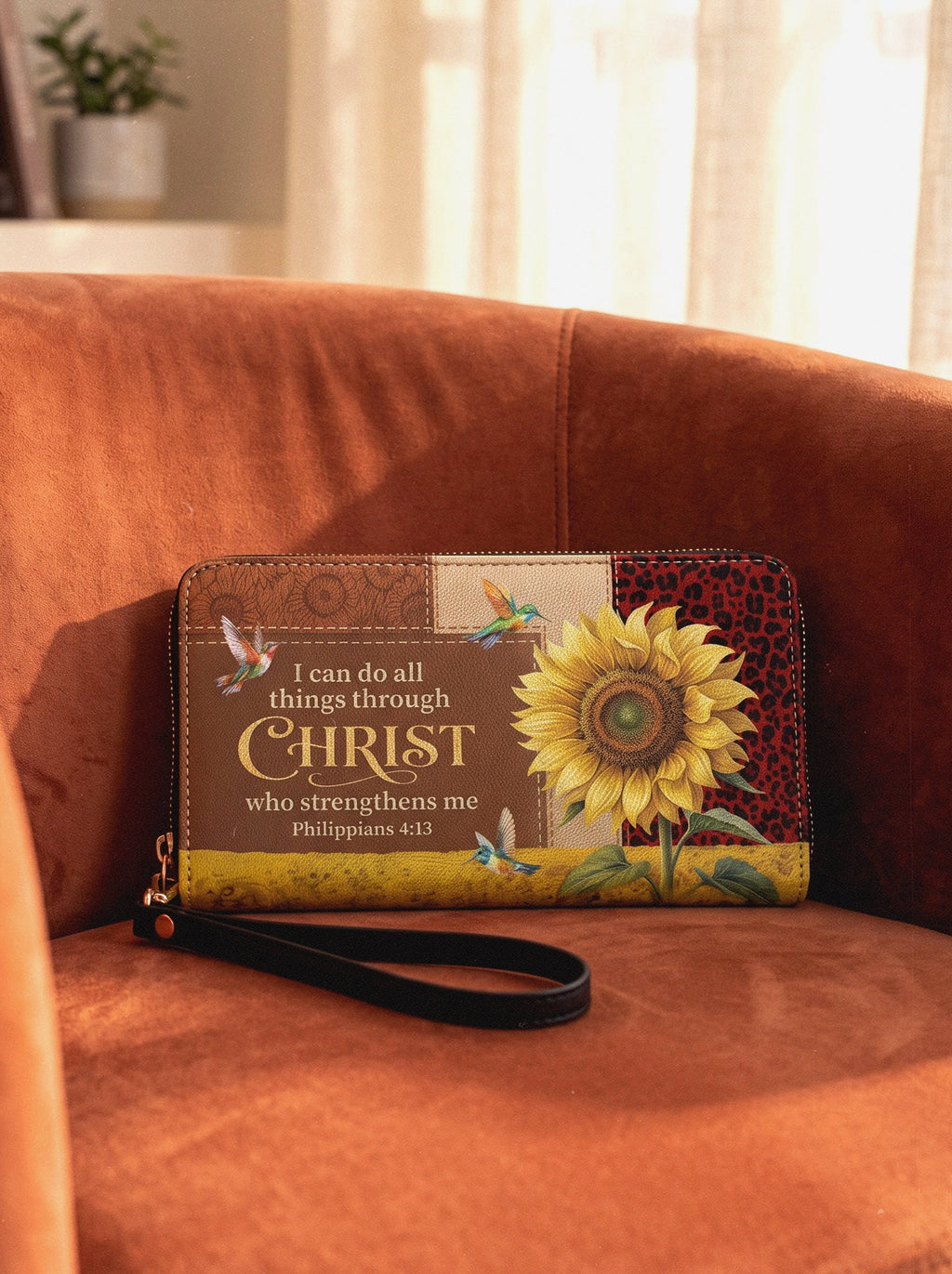 Dawn Philippians 4:13 Zip-Around Wristlet Wallet