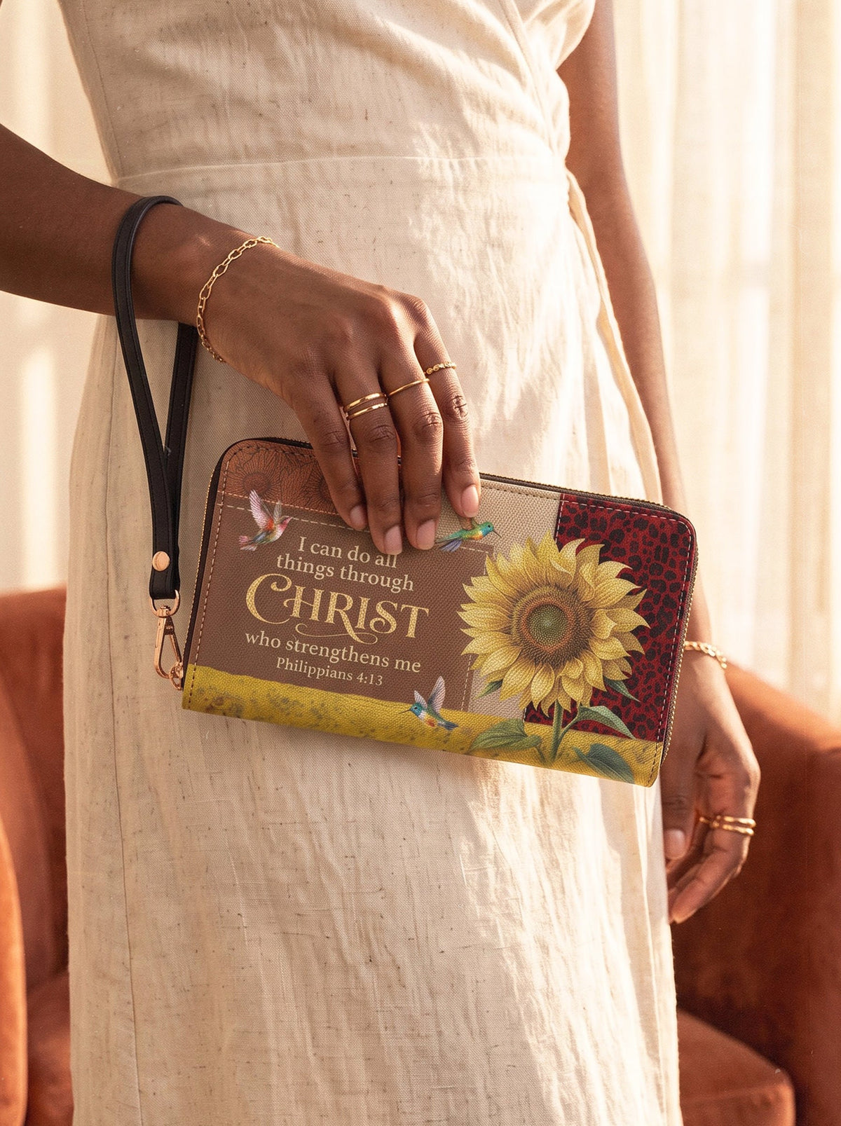 Dawn Philippians 4:13 Zip-Around Wristlet Wallet