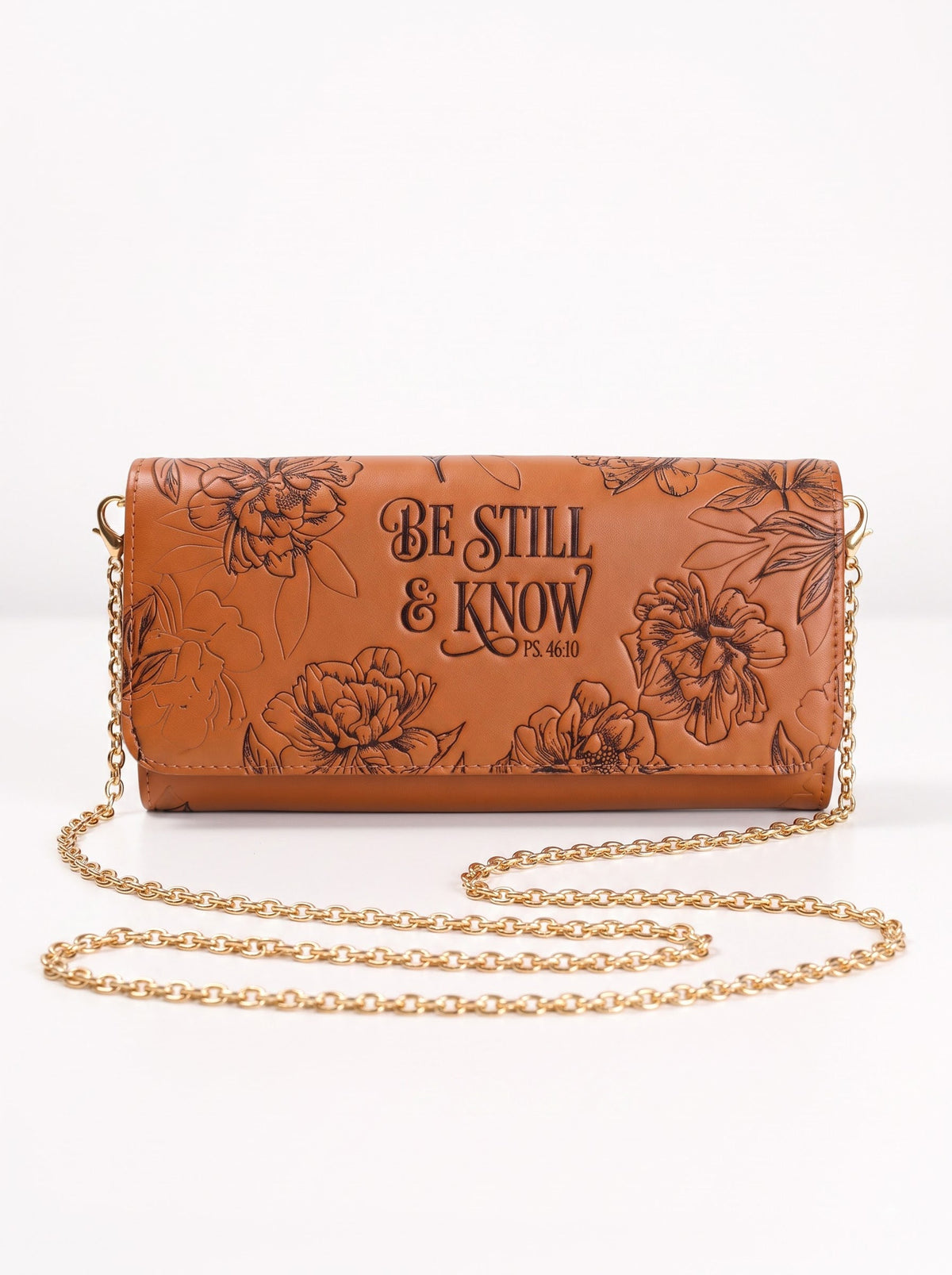 Tranquil Psalm 46:10 Embossed Leather Wallet