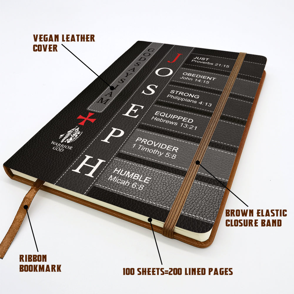 Personalized "Warrior of Christ: God Says I Am" Leather Journal