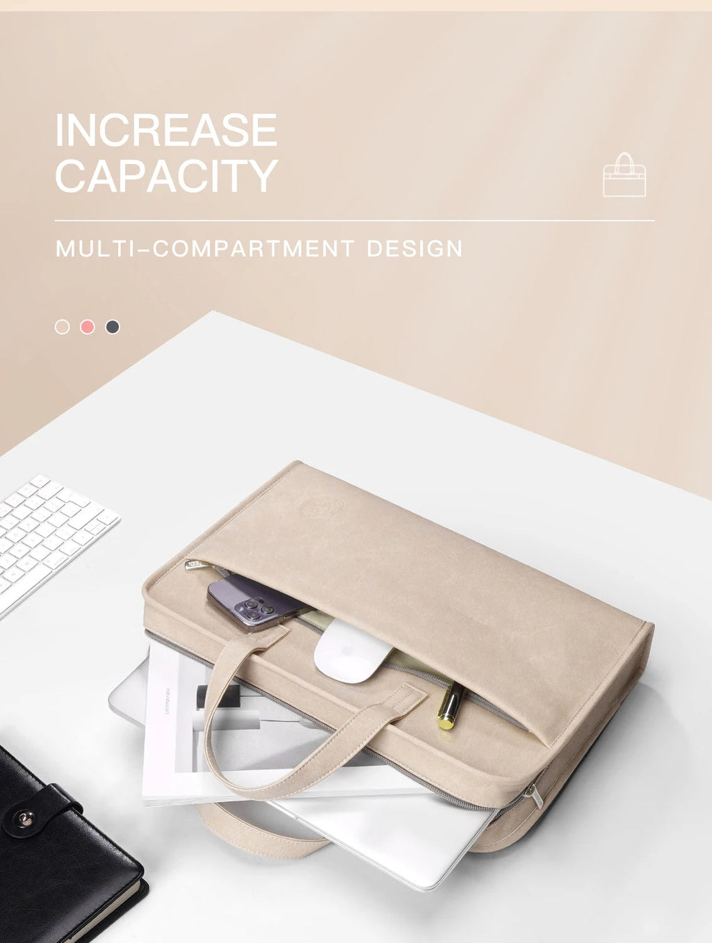 Waterproof Leather Laptop Bag & Sleeve