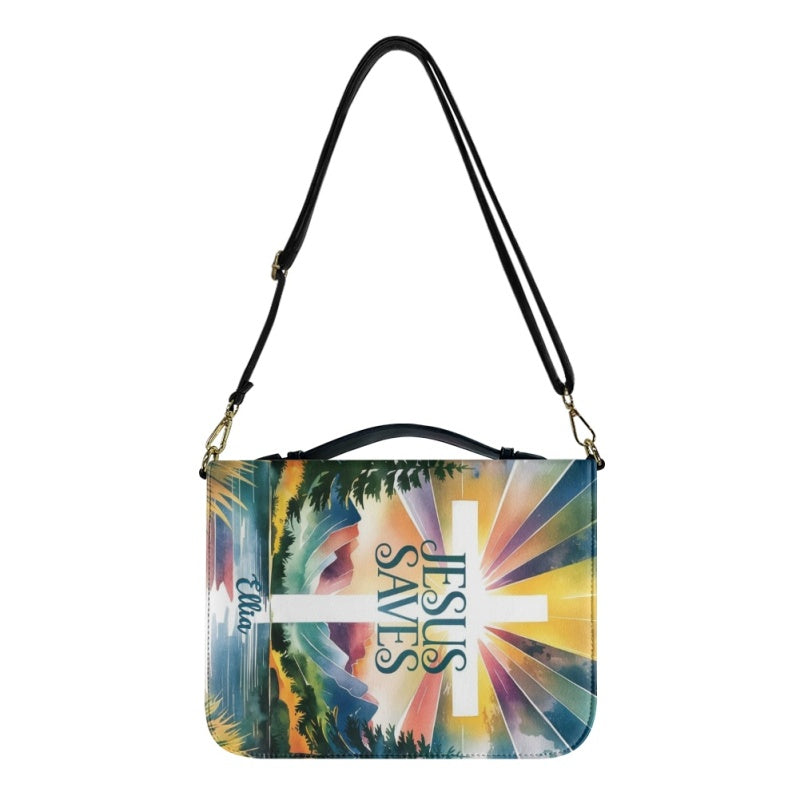 Jesus Saves Personalized Faux Leather Bible Cover