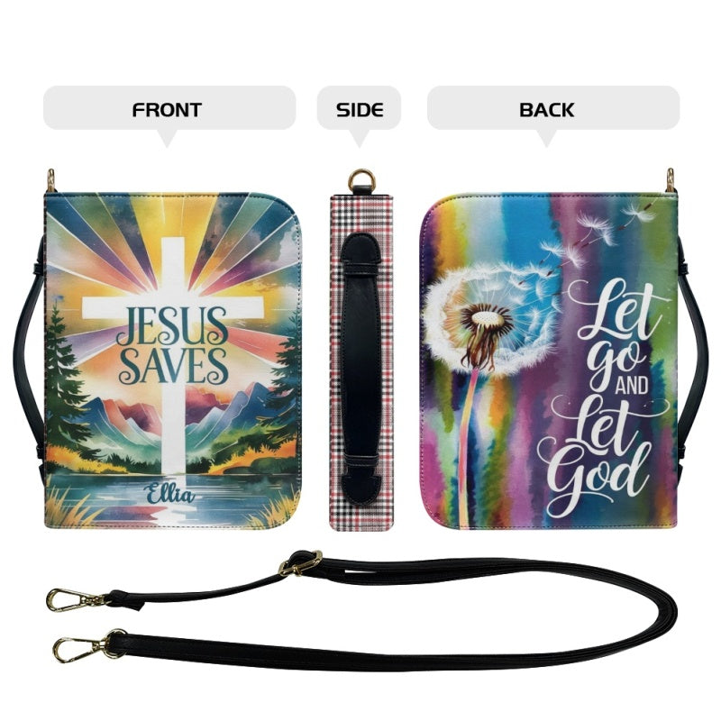 Jesus Saves Personalized Faux Leather Bible Cover