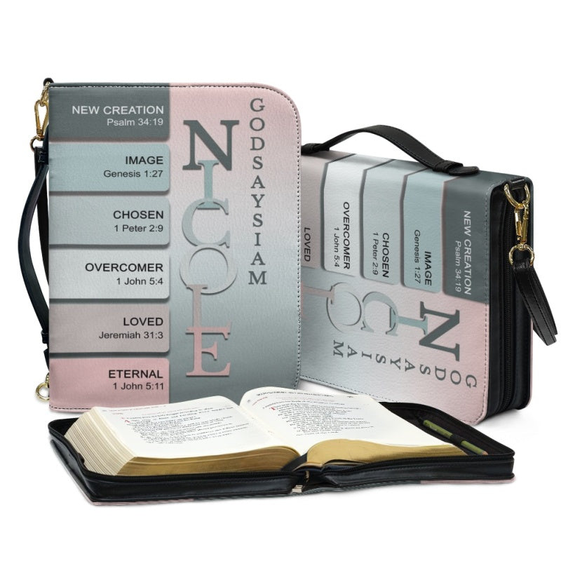 Personalized Silver Pink Name Bible Cover