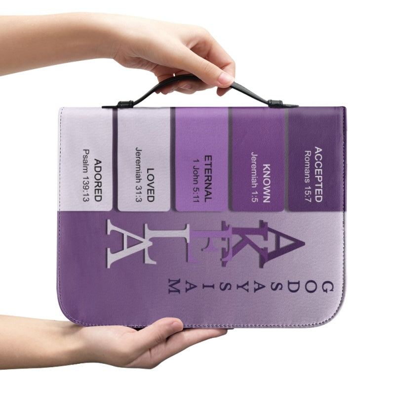 Personalized Silver Purple Bible Cover