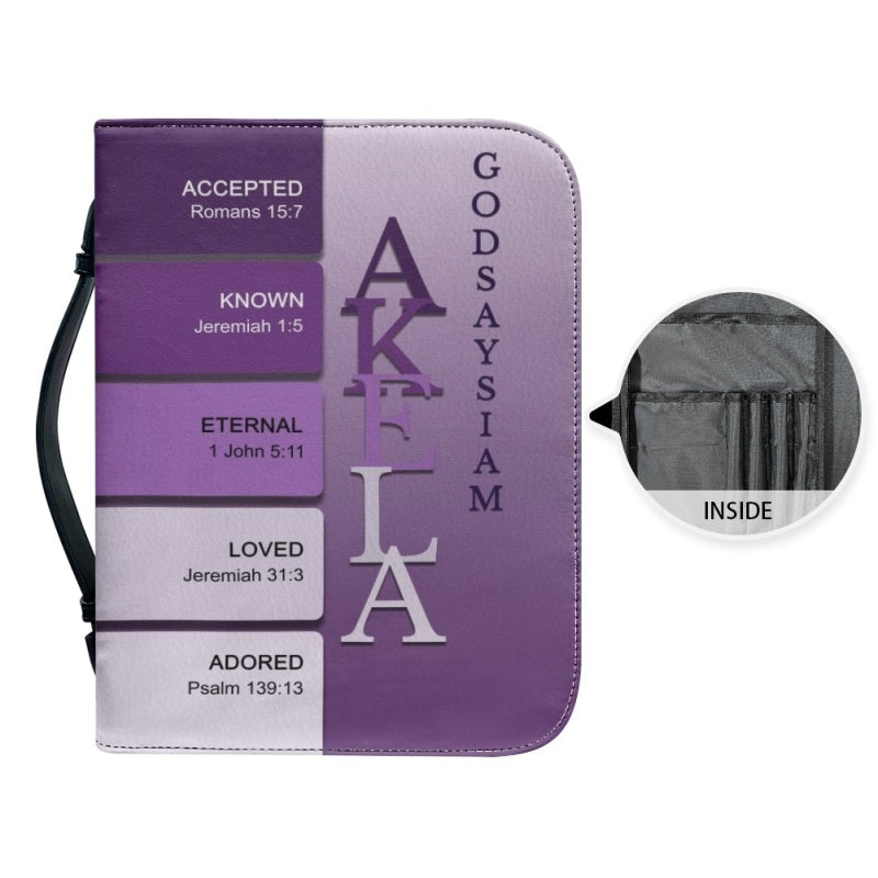 Personalized Silver Purple Bible Cover