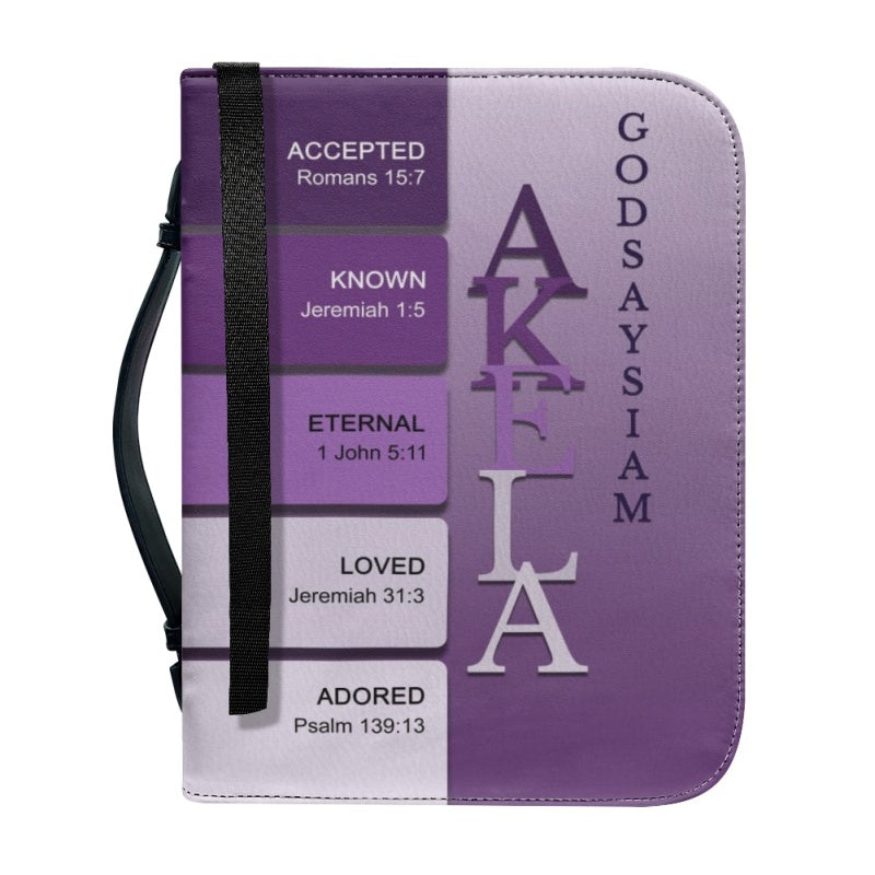 Personalized Silver Purple Bible Cover