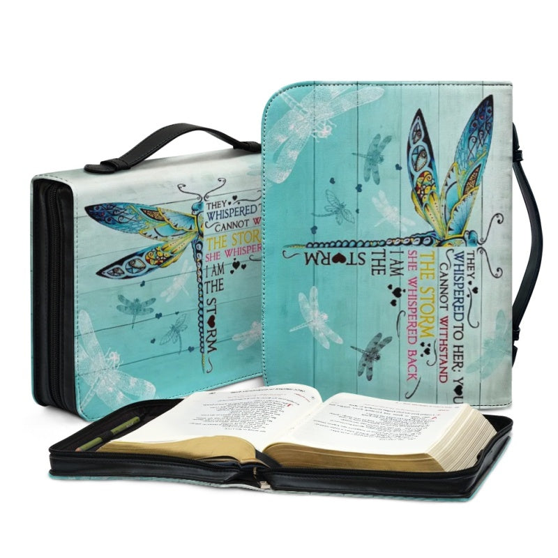 Personalized I Am the Storm Dragonfly Bible Cover