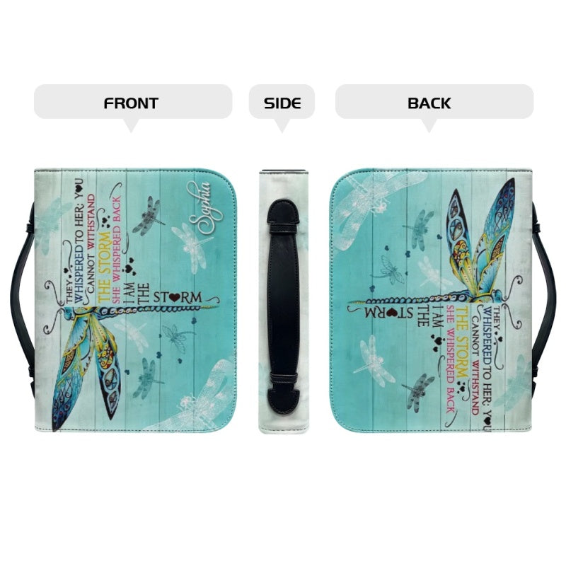 Personalized I Am the Storm Dragonfly Bible Cover