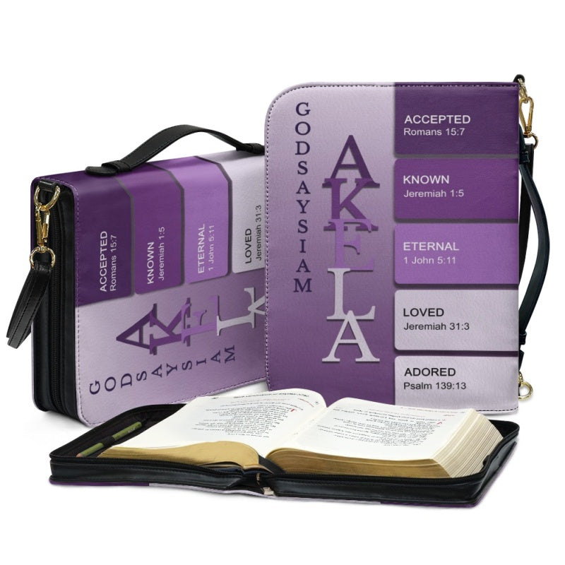 Personalized Silver Purple Bible Cover