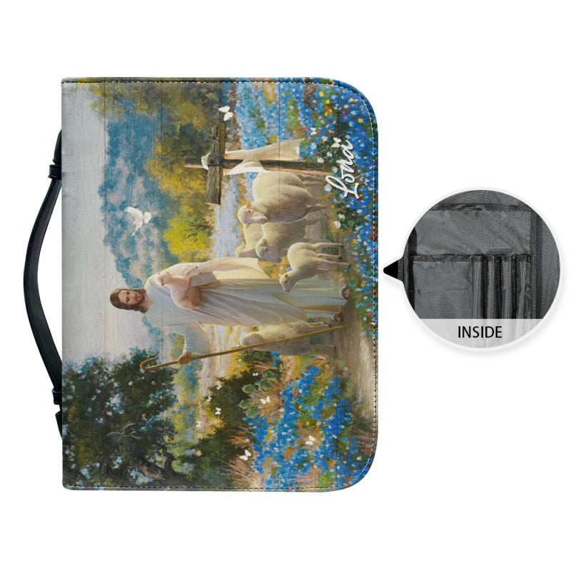 Personalized Jesus with Sheep Bible Cover