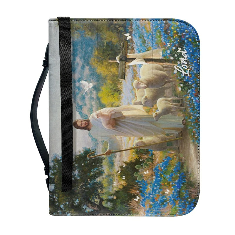 Personalized Jesus with Sheep Bible Cover