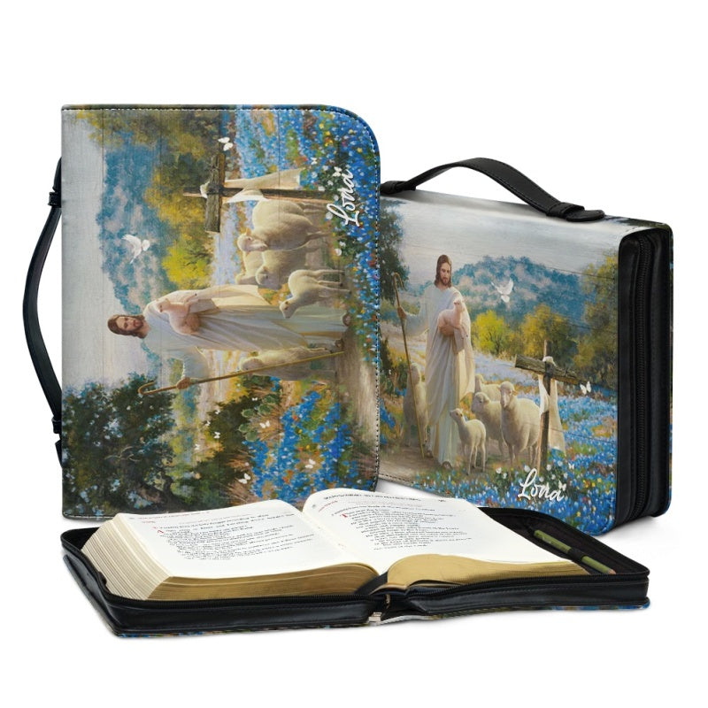 Personalized Jesus with Sheep Bible Cover
