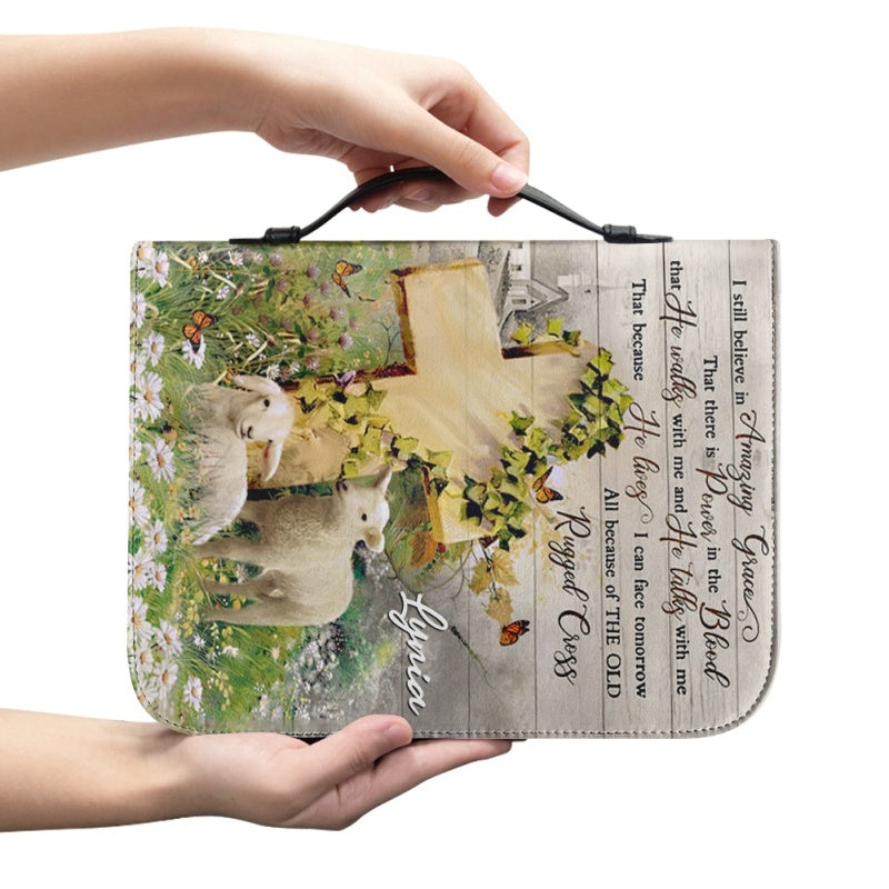 Personalized Cross & Sheep Bible Cover