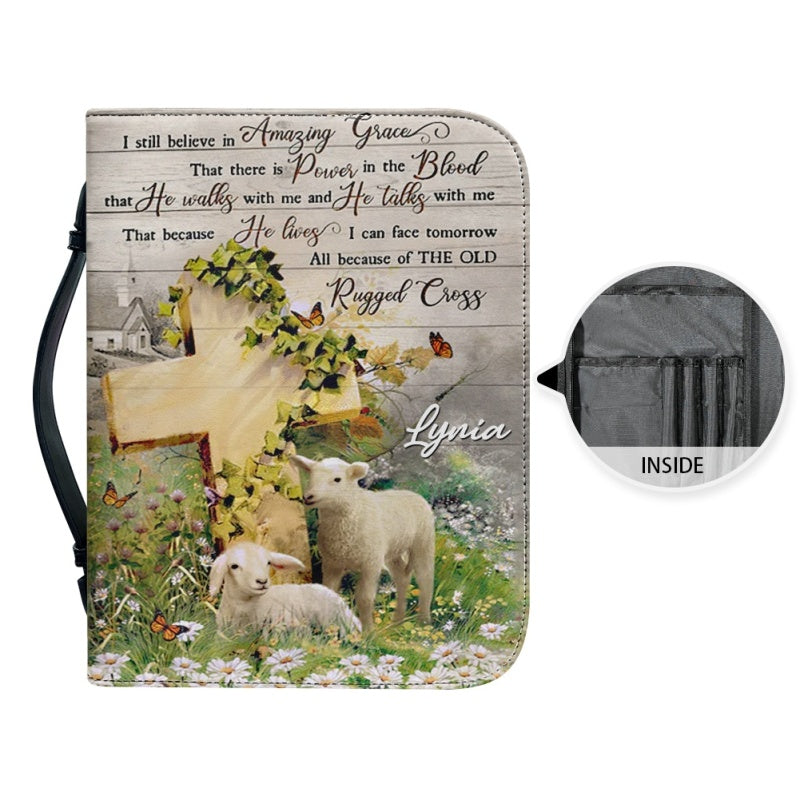 Personalized Cross & Sheep Bible Cover