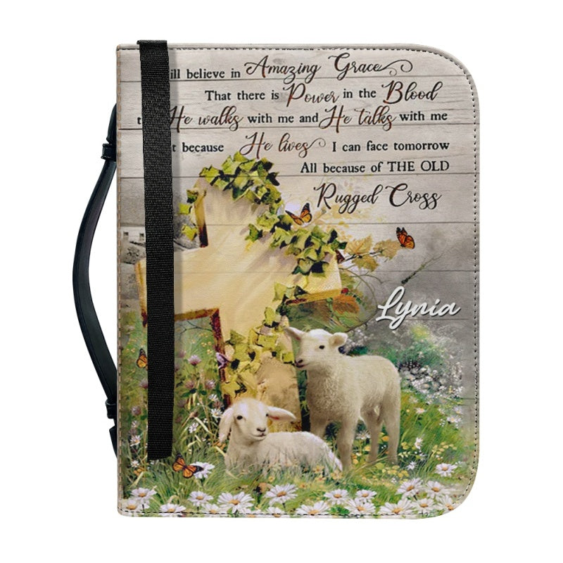 Personalized Cross & Sheep Bible Cover