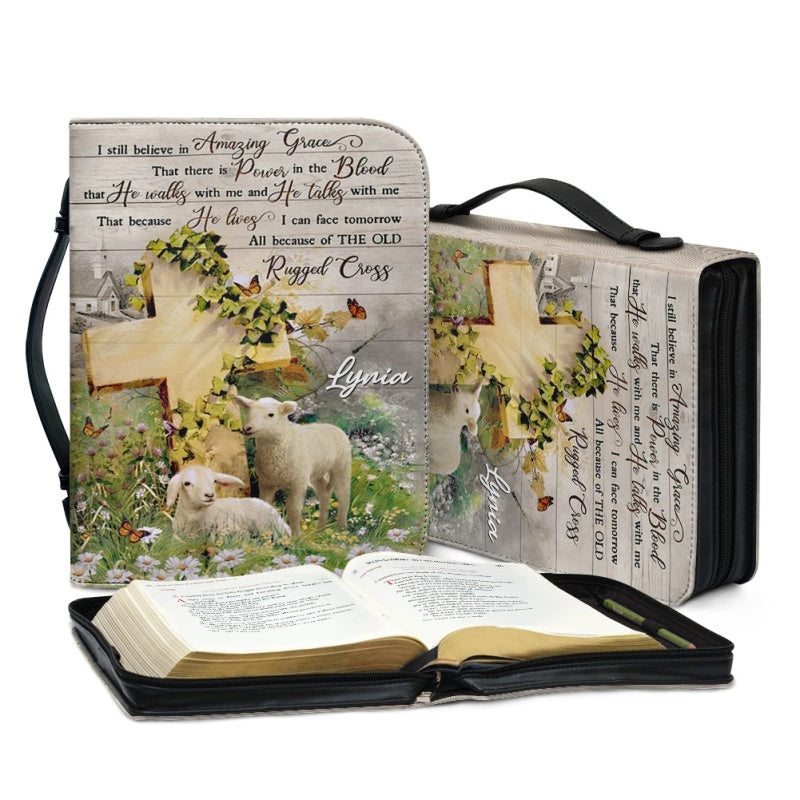Personalized Cross & Sheep Bible Cover