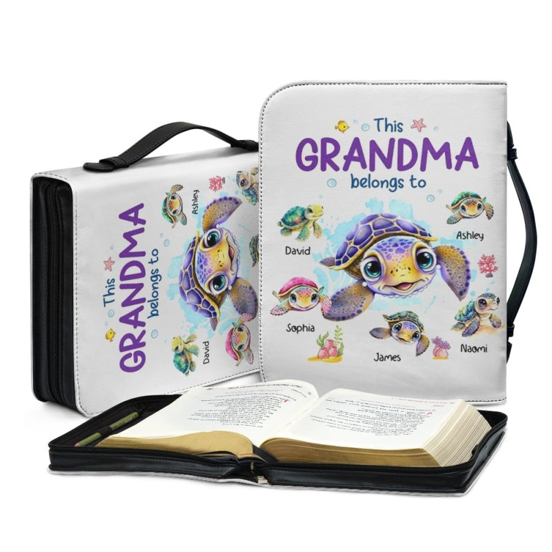 Personalized Grandma Sea Turtle Bible Cover