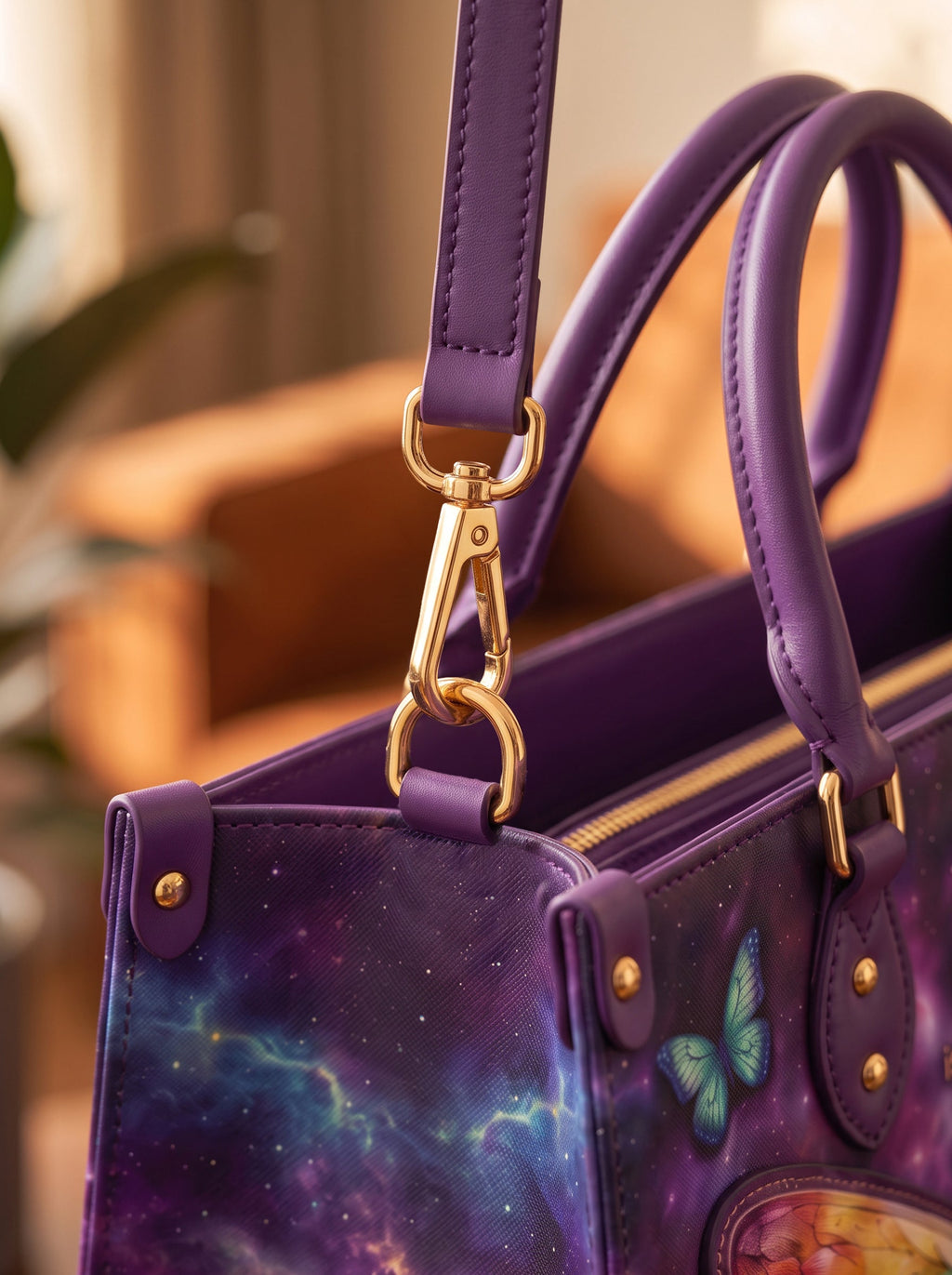 Psalm 27:1 My Light Applique Leather Handbag