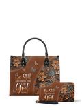 Stillness Psalm 46:10 Leather Handbag