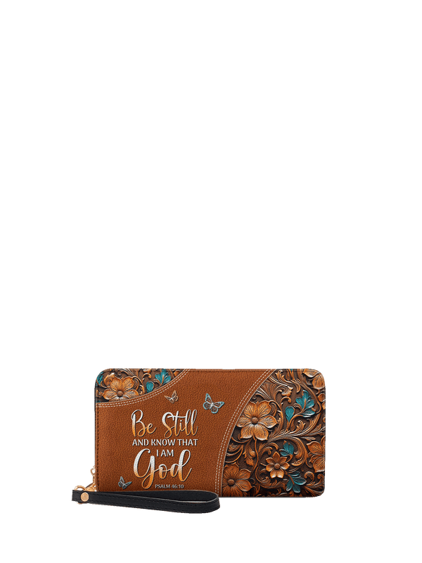 Psalm 46:10 Stillness Scripture Leather Wallet