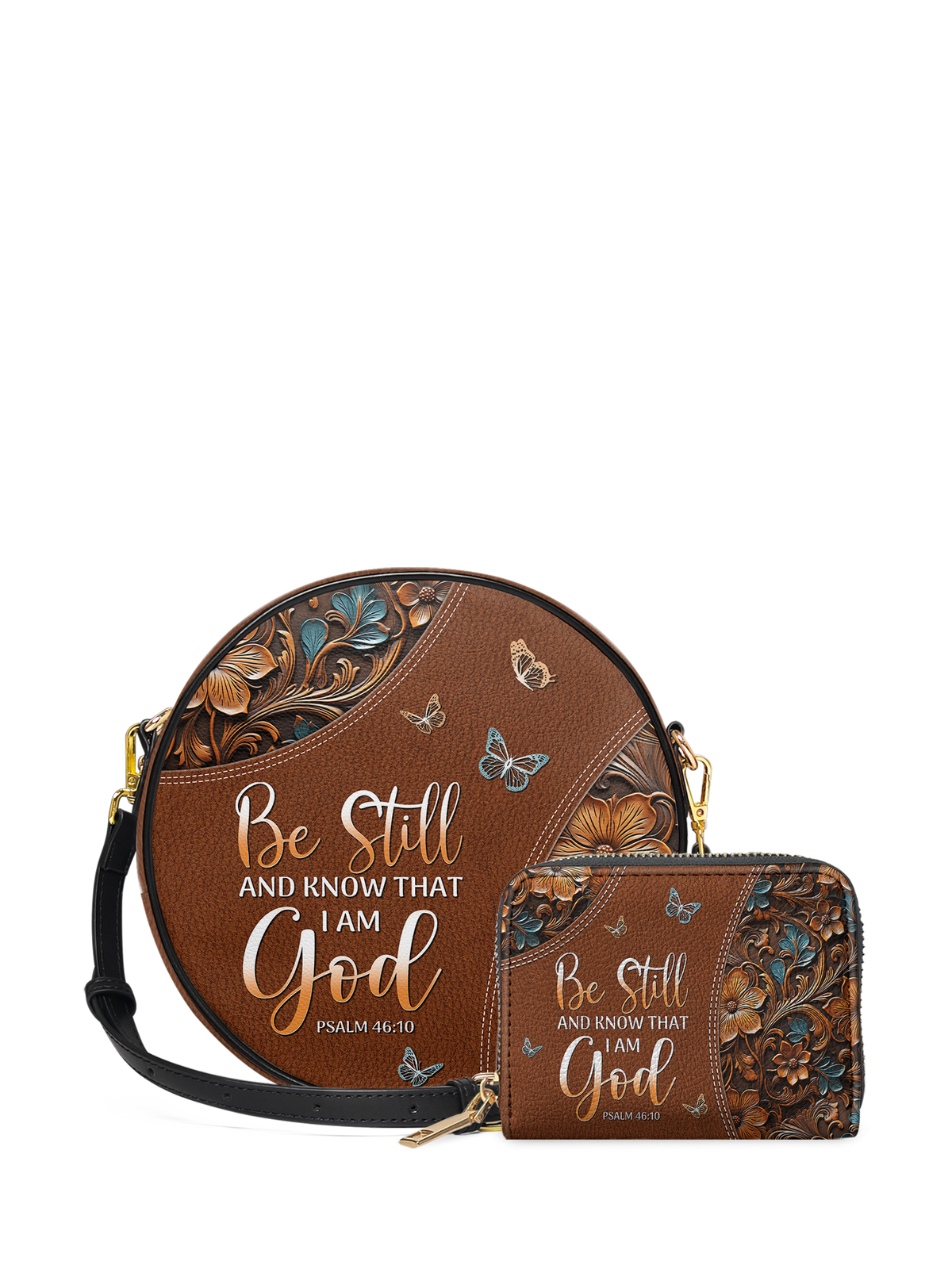 Stillness Psalm 46:10 Circle Crossbody Bag
