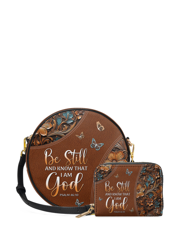 Stillness Psalm 46:10 Circle Crossbody Bag