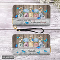 Faith Luke 1:37 Butterfly Zip Around Leather Wallet