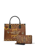 Luke 1:37 Bible Verse Leather Handbag