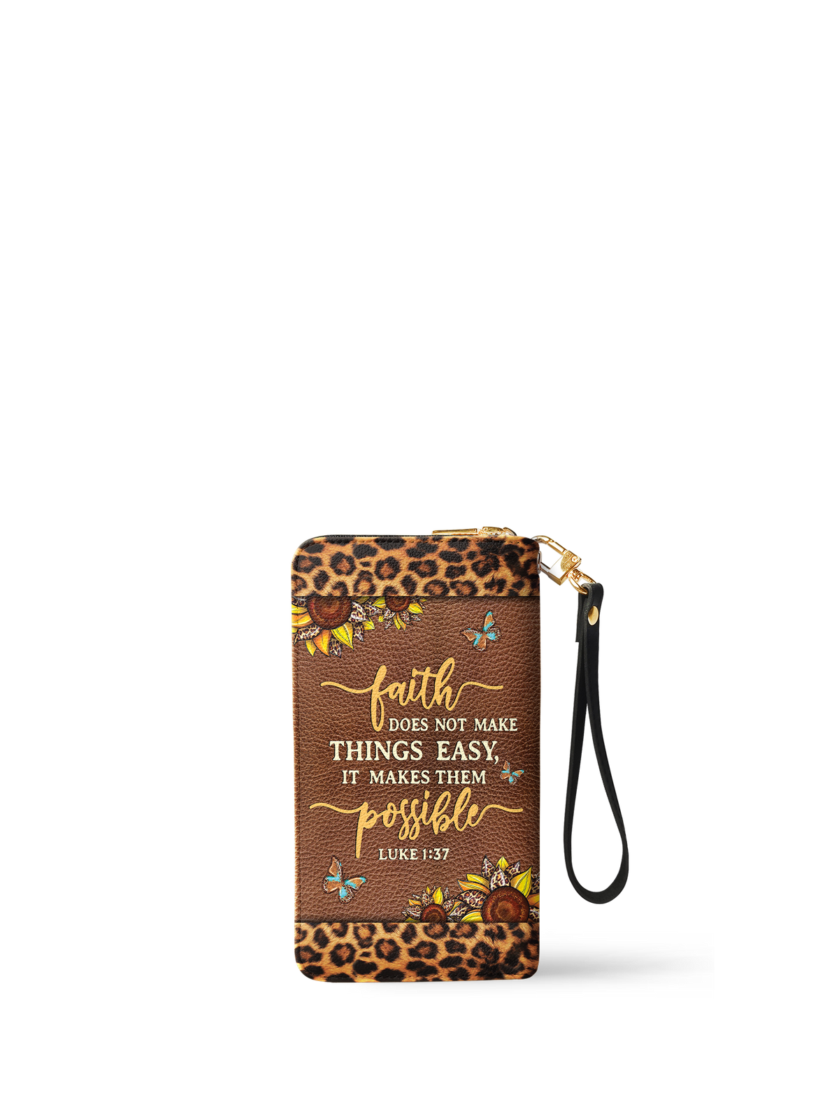 Luke 1:37 Scripture Leather Wallet