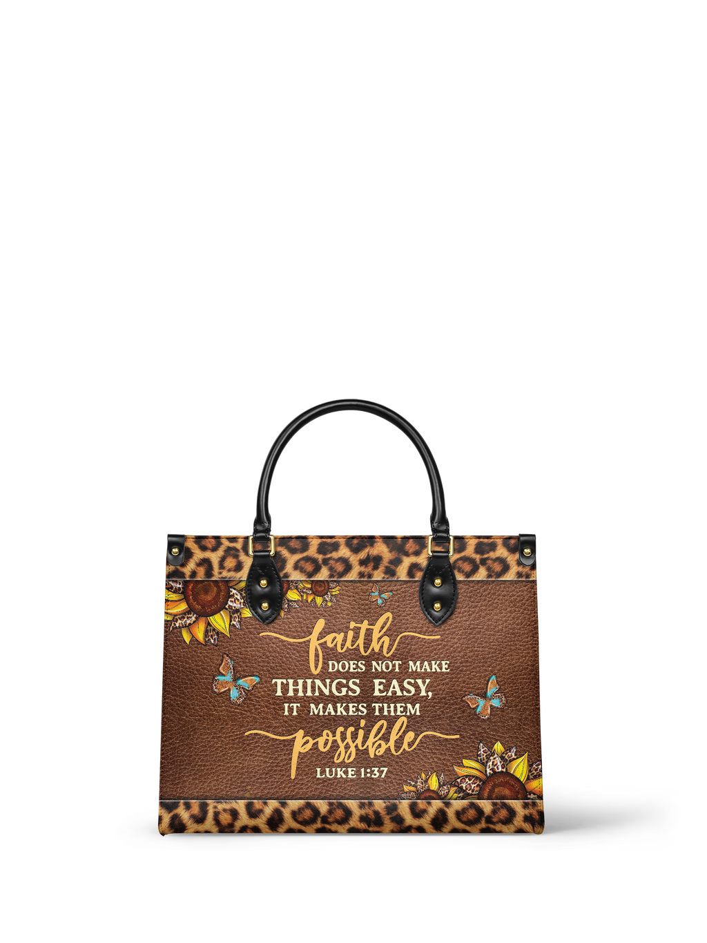 Luke 1:37 Possible Leather Handbag