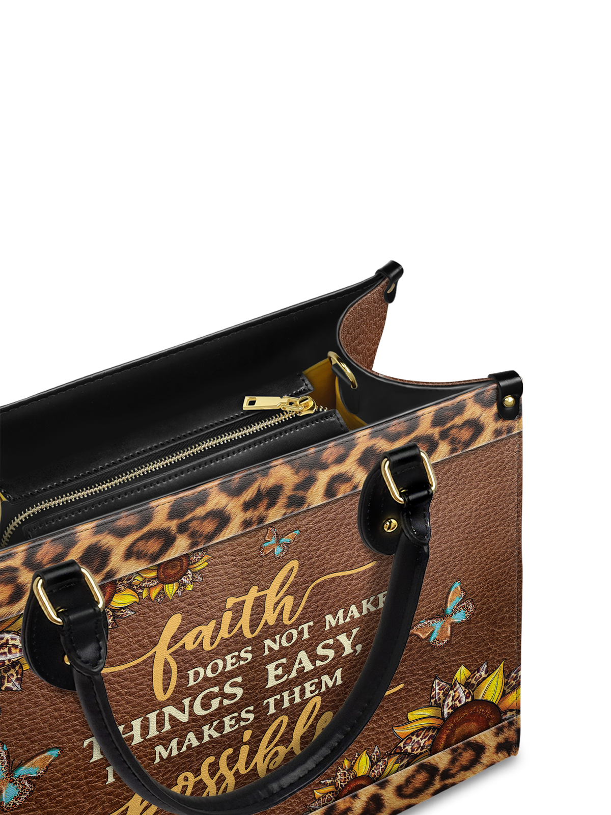 Luke 1:37 Bible Verse Leather Handbag